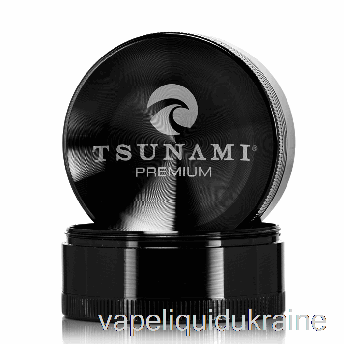 Vape Ukraine Tsunami 2.4inch 4-Piece Sunken Top Grinder Black (63mm)